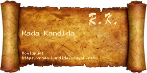 Rada Kandida névjegykártya